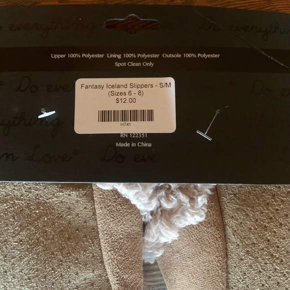 Fuzzy Faux Suede Slippers L/XL (8.5-10.5) - Picture 5 of 5